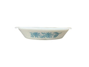 Glas Bake Vintage Blue Thistle Pattern Milk Glass 2 Section Divided Storage Dish