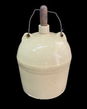 Stoneware Crock Jug With Bail Handle Antique Vintage Decor