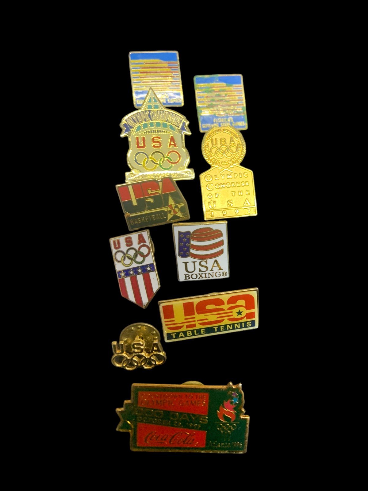 Olympic Pins Lot of 21 Vintage USA Lapel 1990s Collectible Sports Memorabilia