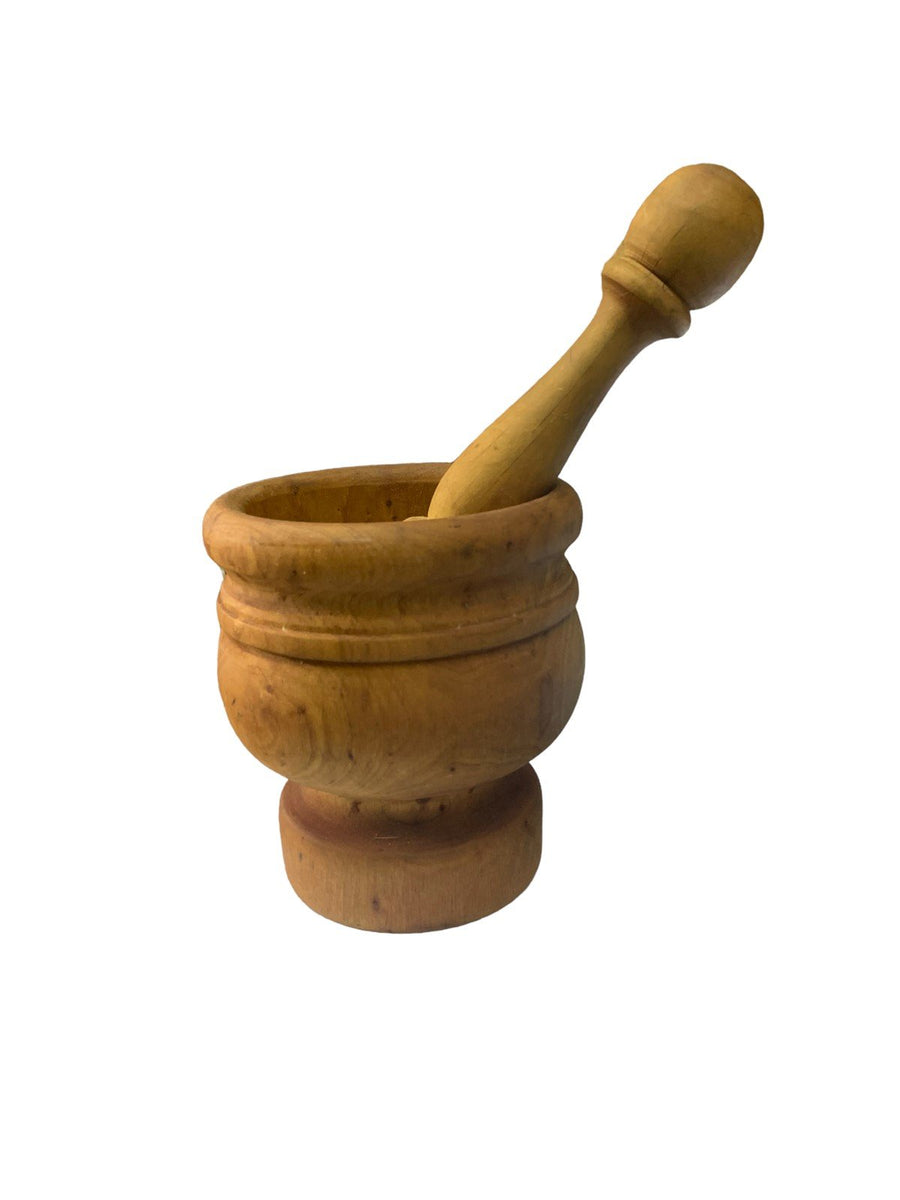 Wooden Mortar and Pestle Primitive Kitchen Decor