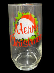 Christmas Glasses 2 Winking Santa 7 Christmas Tree Antique Anchor Vintage Libbey