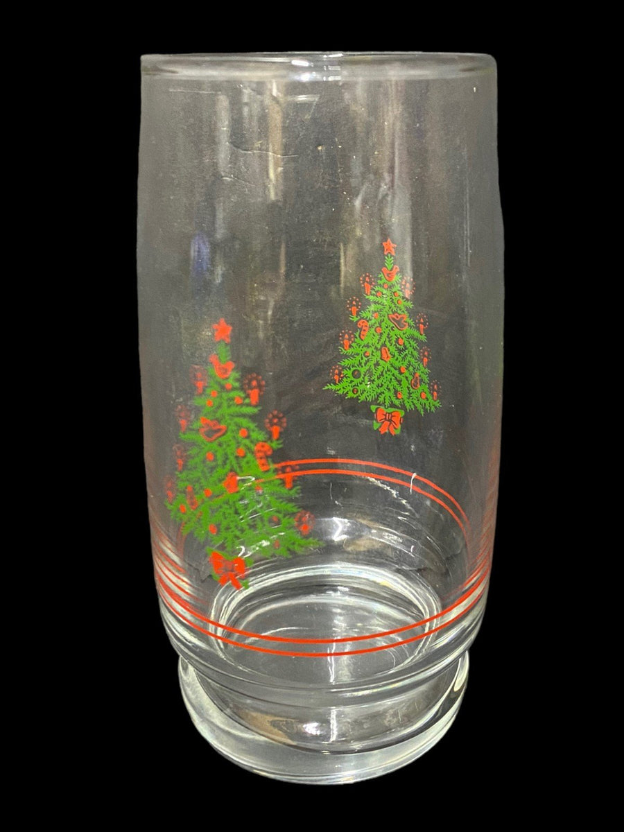Christmas Glasses 2 Winking Santa 7 Christmas Tree Antique Anchor Vintage Libbey