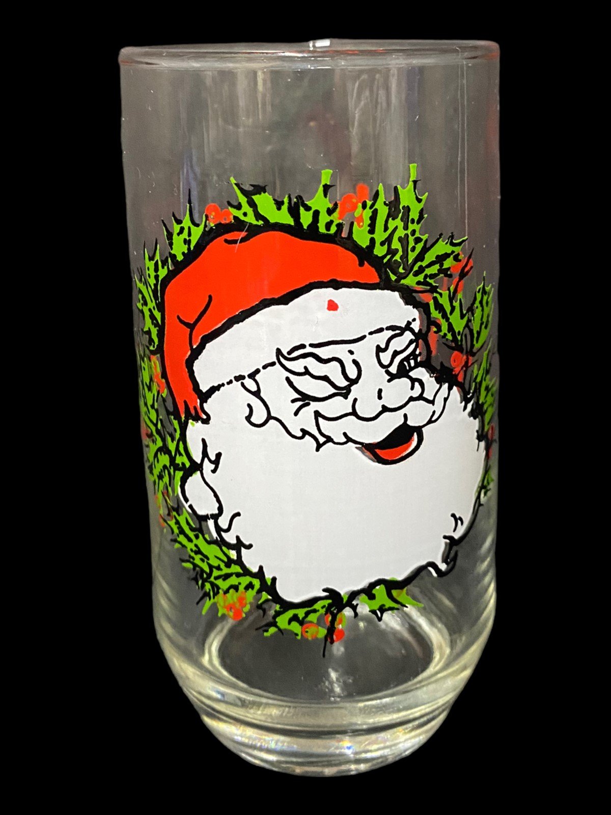 Christmas Glasses 2 Winking Santa 7 Christmas Tree Antique Anchor Vintage Libbey