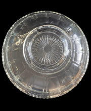 14.5" Diameter Crystal Punchbowl Vintage Indiana Glass Scalloped Rim Starburst