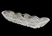 American Brilliant Antique Long Oval Dish Vintage Sawtooth Rim Star Design