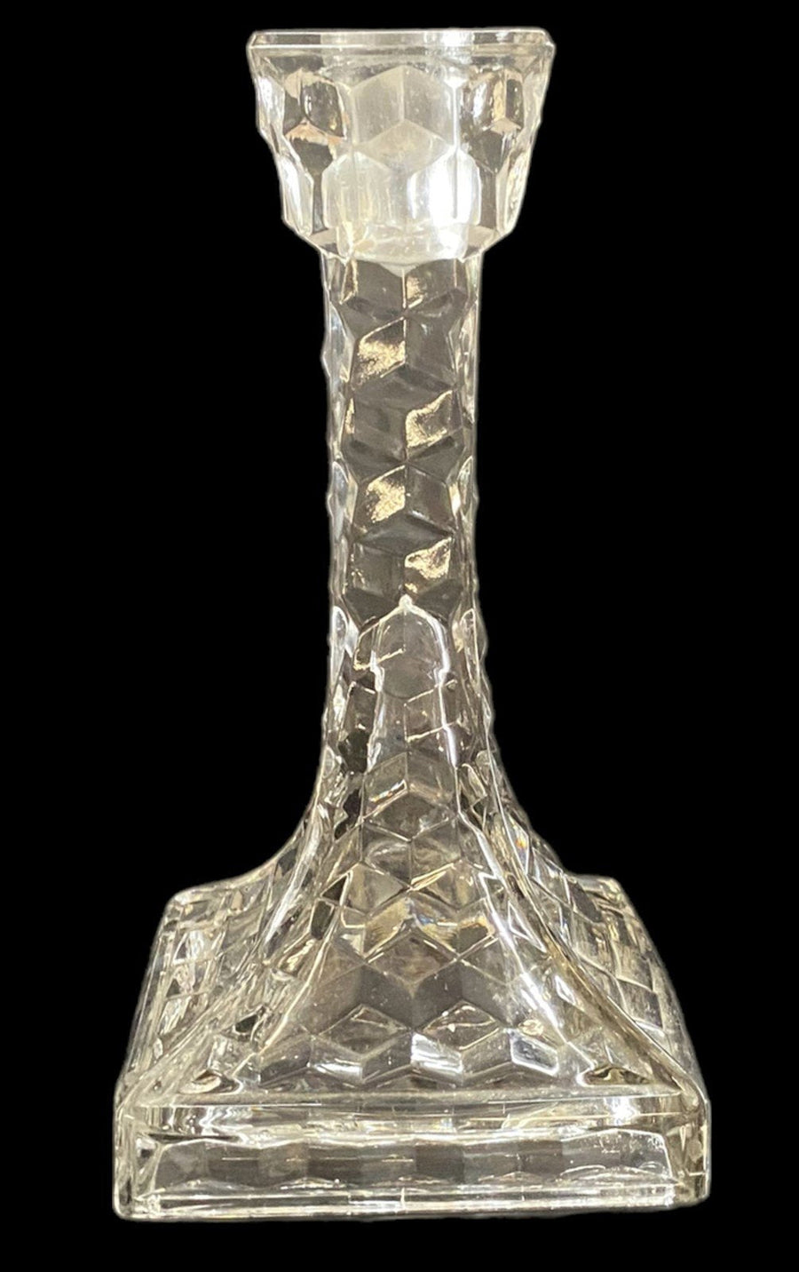 American Crystal Candlestick Holder Antique Fostoria Eiffel Tower Vintage Taper