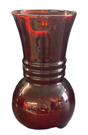 Ruby Red Vases Antique Wheatland Glass Company Vintage Set of 8 Variety of Sizes