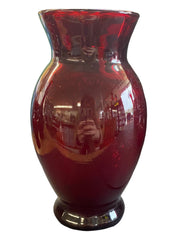 Ruby Red Vases Antique Wheatland Glass Company Vintage Set of 8 Variety of Sizes