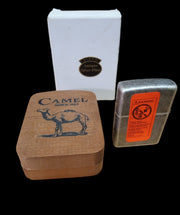 Zippo Lighter Chrome Silver With Camel Box Unbroken Seal Vintage Collectible