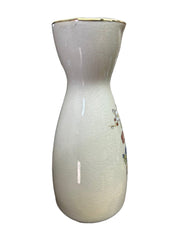 Ornamental Japanese 5" Sake Bottle Vintage Small Carafe Vase Cart with Flowers