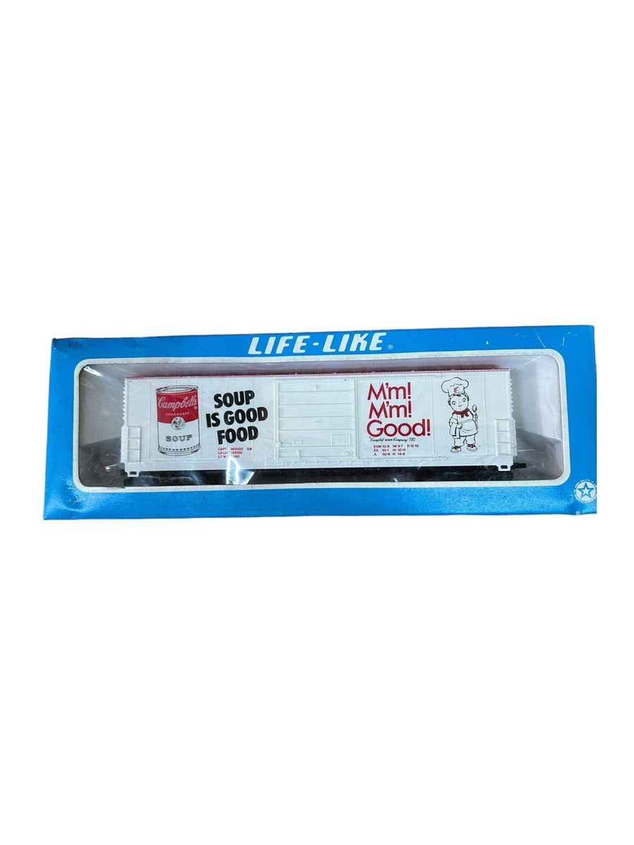 HO Life-Like Campbell's Soup 1982 Train Set Tracks Five Trains In Box Vintage