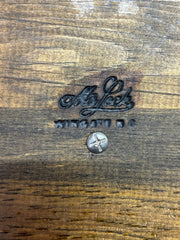 Vintage 5pc MCM Ma Leck Labeled Kitchen Ingredient Wooden Canisters with Lids