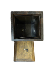 Vintage 5pc MCM Ma Leck Labeled Kitchen Ingredient Wooden Canisters with Lids