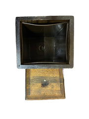 Vintage 5pc MCM Ma Leck Labeled Kitchen Ingredient Wooden Canisters with Lids