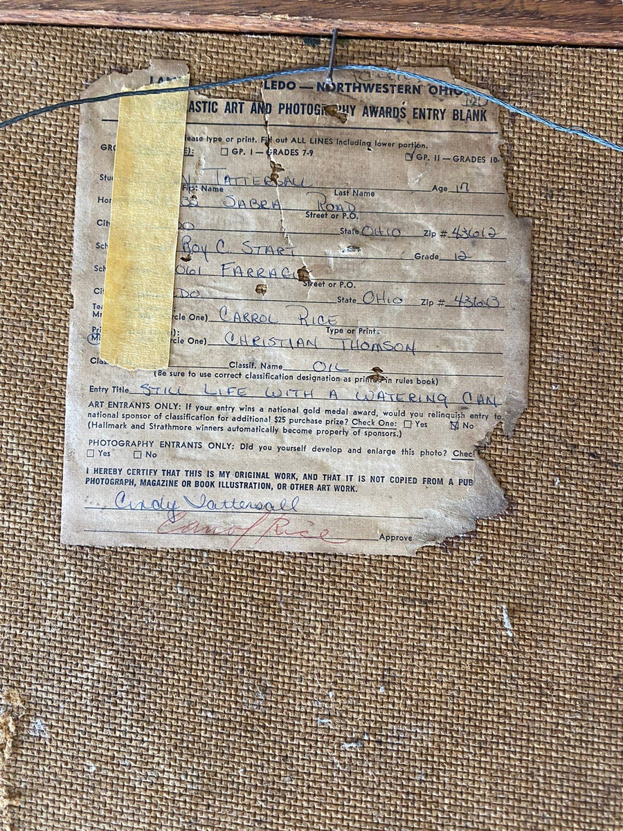 Still Life With a Watering Can Oil Painting Scholastics Art Student Contest