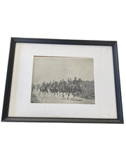 The Pursuit by William T. Trego Black and White Print With Frame