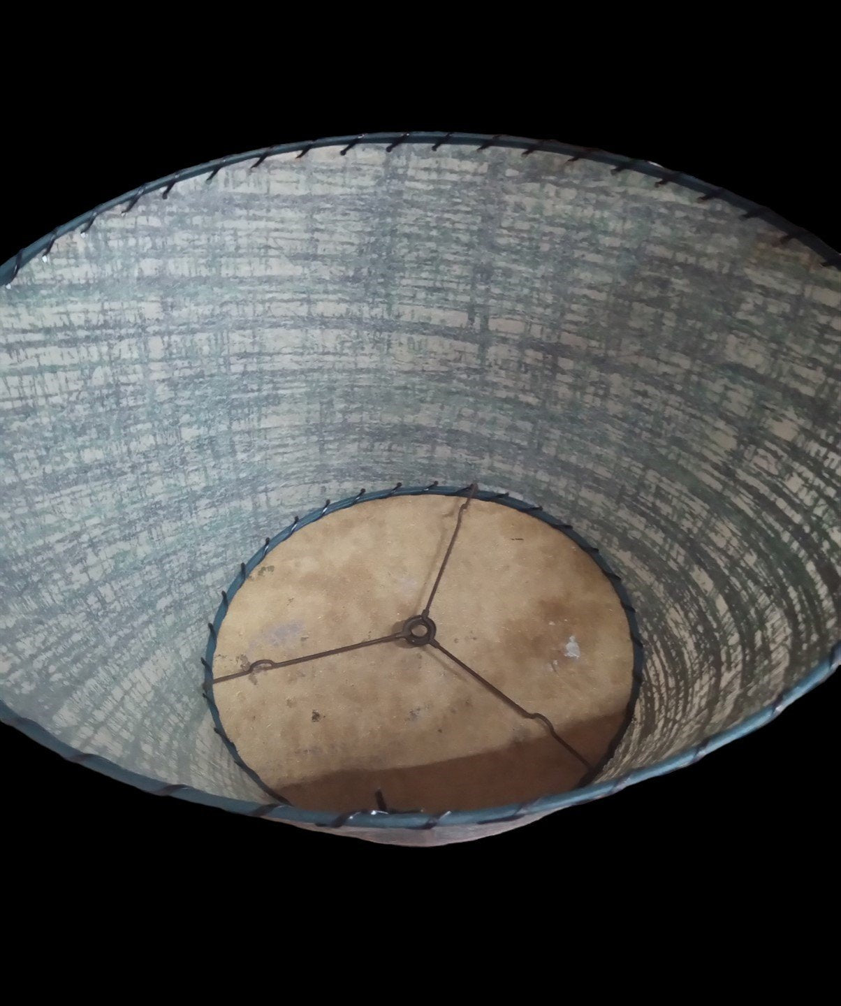 MCM Lampshade Green And Blue Abstract Pattern Vintage Unique Home Decor