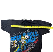 Vintage Y2K Rock is King Stretchy Unisex Boys Rockstar Skeleton Guitar Design