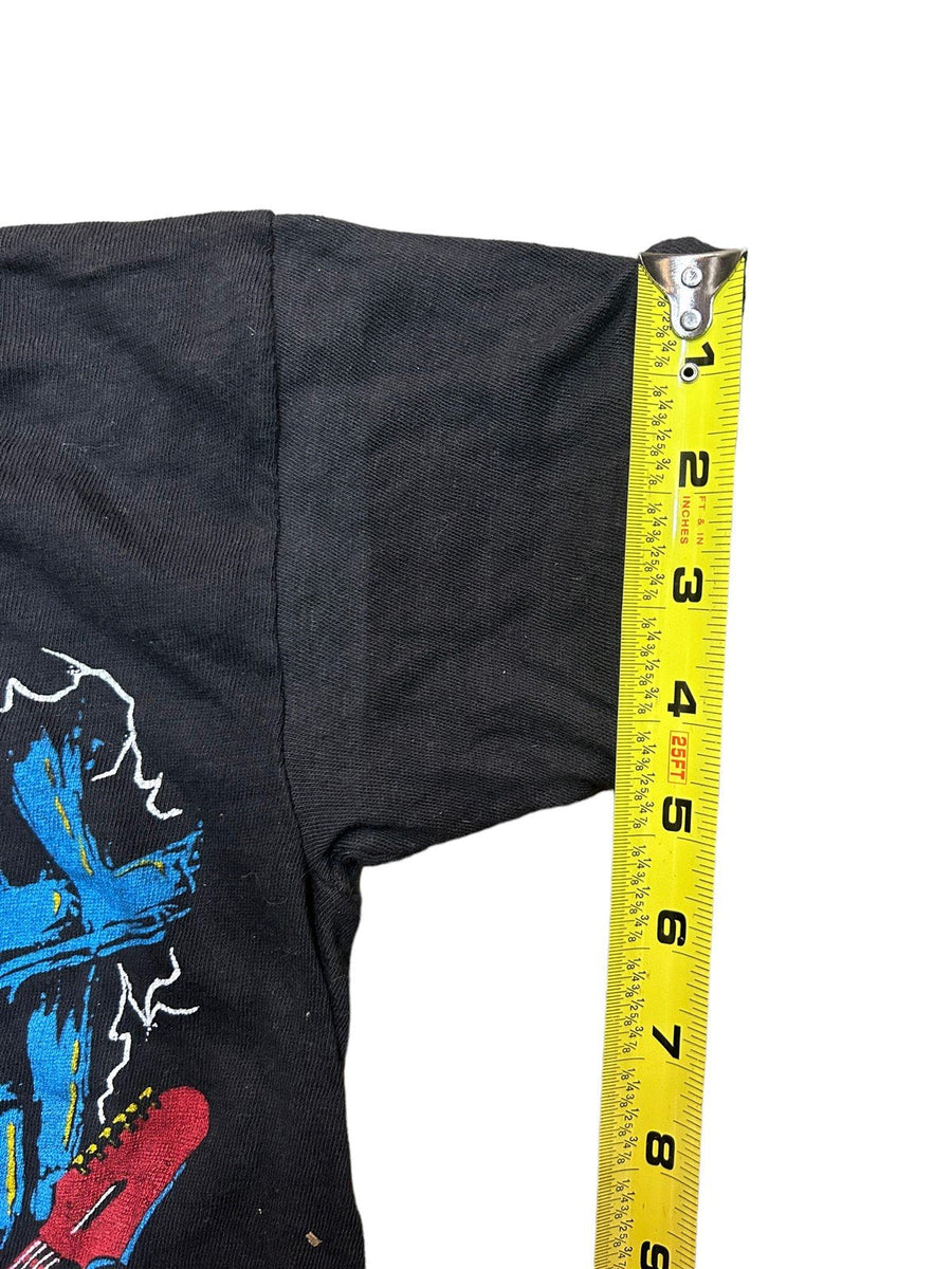 Vintage Y2K Rock is King Stretchy Unisex Boys Rockstar Skeleton Guitar Design