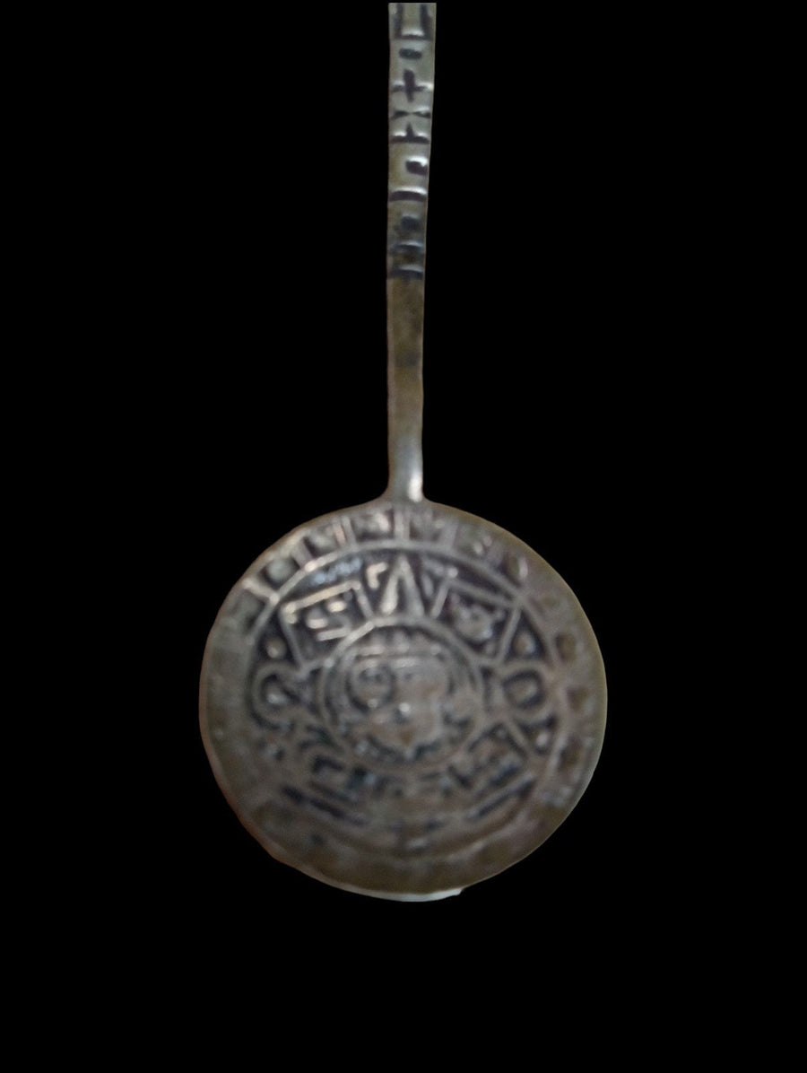 Aztec Warrior Silver Spoon Mexican Souvenir Vintage Collectible