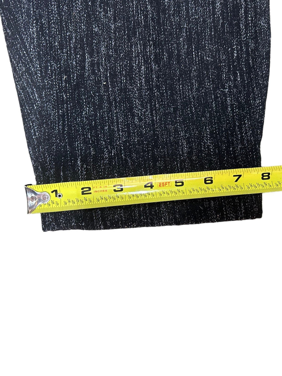 Mixed Wool Polyester Touch USA Vintage Mens Double Pleated Black/Grey Trousers
