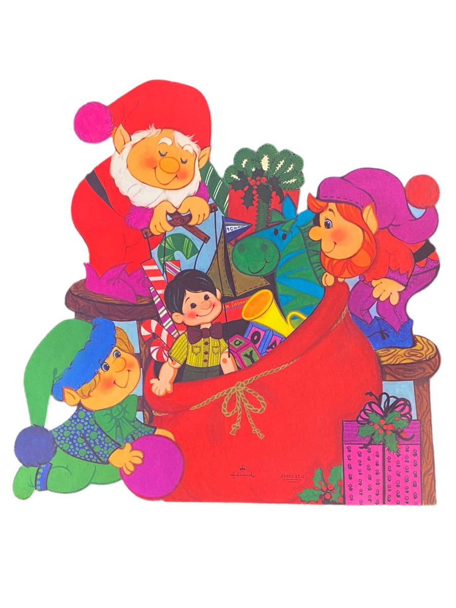 Winter Die Cut Posters Antique Baby New Year Snowman Penguin Vintage Sleighs