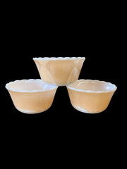 Fire King Set of Three Cups 6OZ Made in USA Peach Luster Pearlescent Opalescent