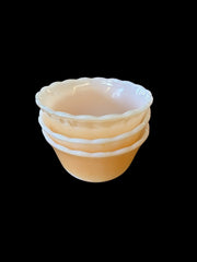 Fire King Set of Three Cups 6OZ Made in USA Peach Luster Pearlescent Opalescent