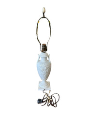 White Ceramic Table Lamp Gold Trim Greco Roman Interior Decor Lighting Electric