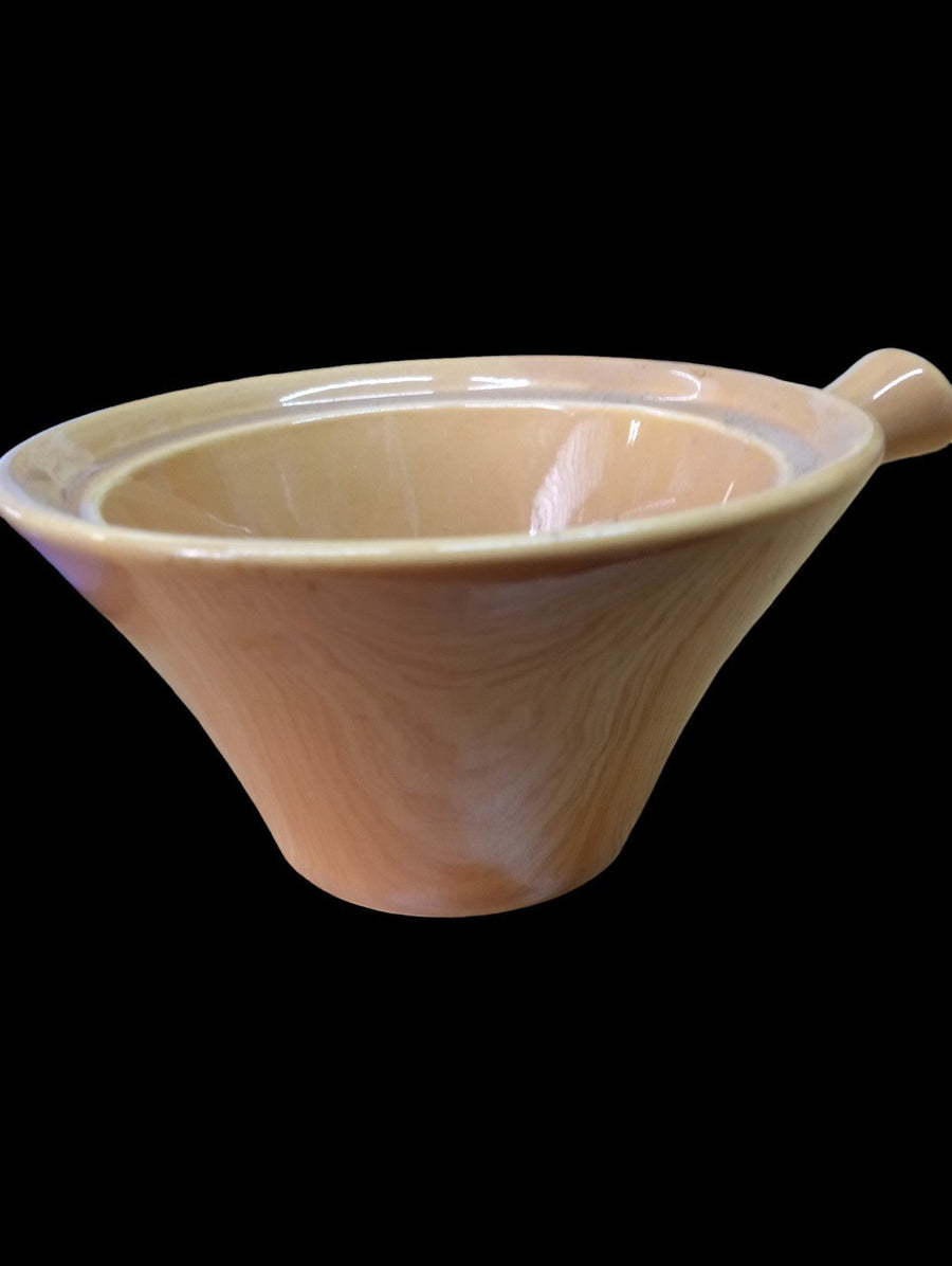 MCM Handled Brown Dishes Set Of 3 Vintage Collectible Ceramic Dinnerware 1960s