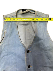 Vintage 1970s STE LVCIEN Rare Light Blue Denim V Neck Vest Jacket