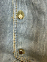 Vintage 1970s STE LVCIEN Rare Light Blue Denim V Neck Vest Jacket