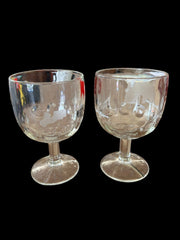 Michelob Schiltz Two Beer Glasses Goblet Bar 12oz Thumbprint Milwaukee Famous