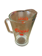 Coors Pitcher Bulgetop Glass Lion Beer 1970's Barware Glassware Banquet Bar Set