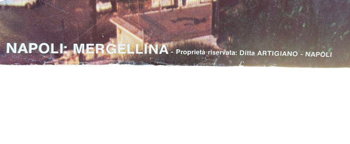 Vintage 1970s Panorama Mt Vesuvius Napoli Italia Naples Italy Tour Guide Poster