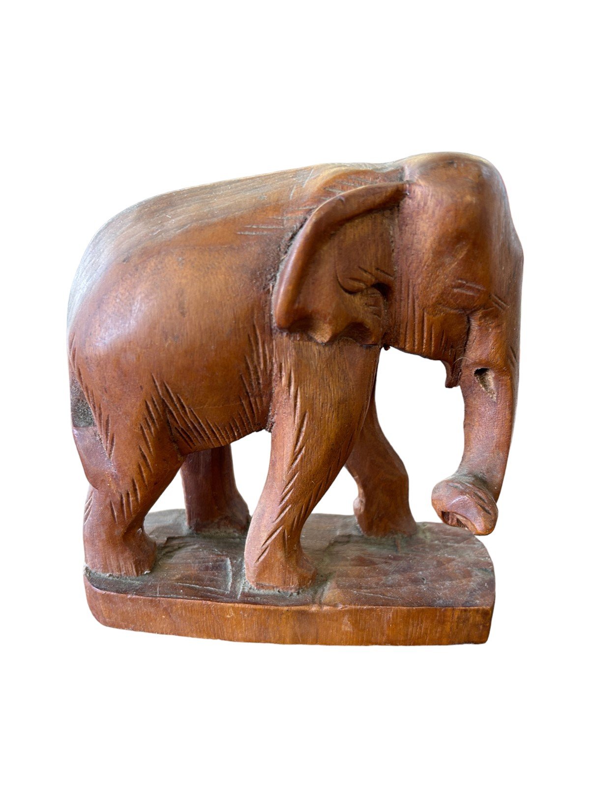 Wood Elephant Family Carved Statues African Baby Mom Dad Figures Decor Home