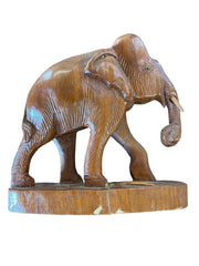Wood Elephant Family Carved Statues African Baby Mom Dad Figures Decor Home