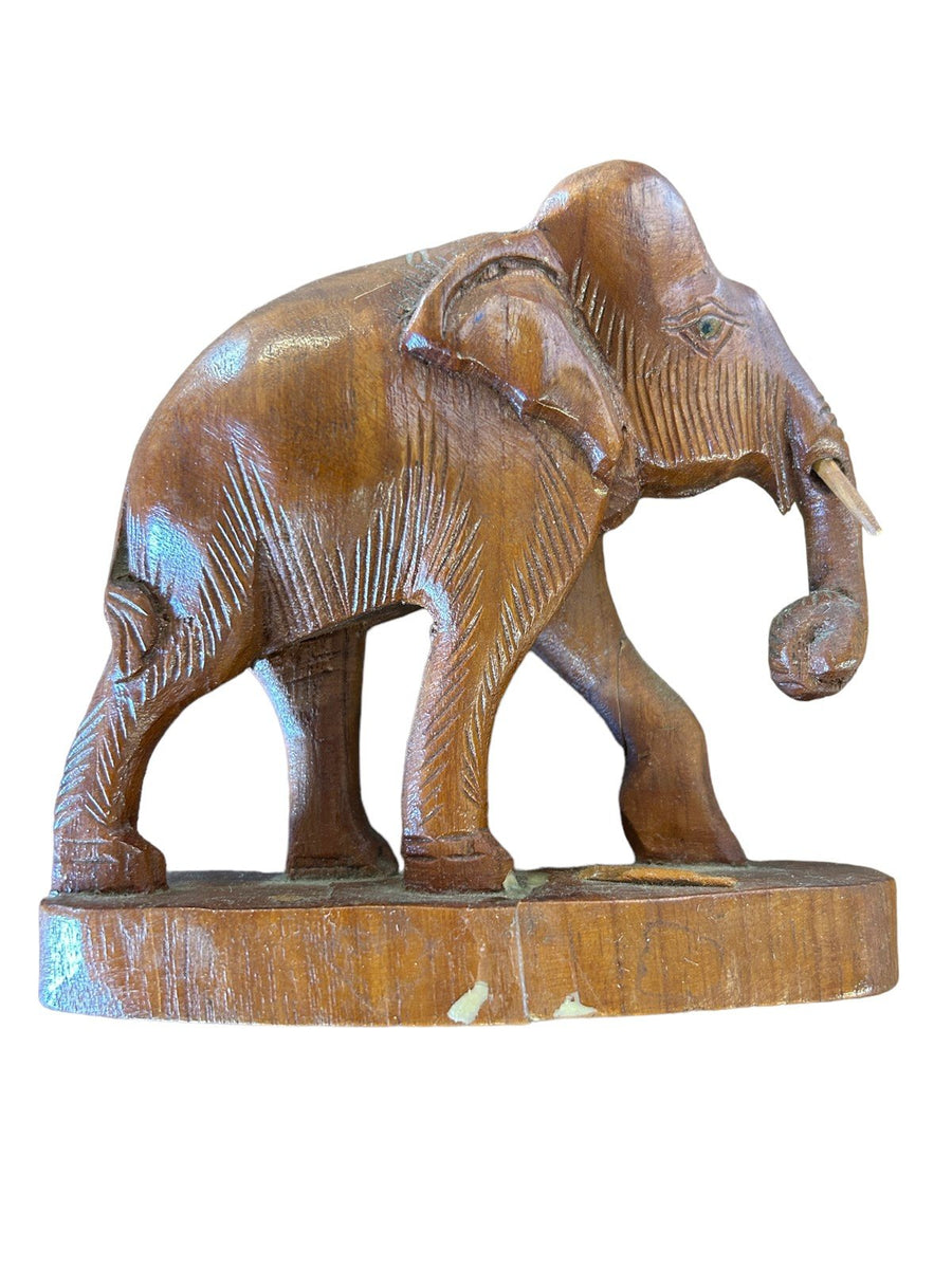 Wood Elephant Family Carved Statues African Baby Mom Dad Figures Decor Home