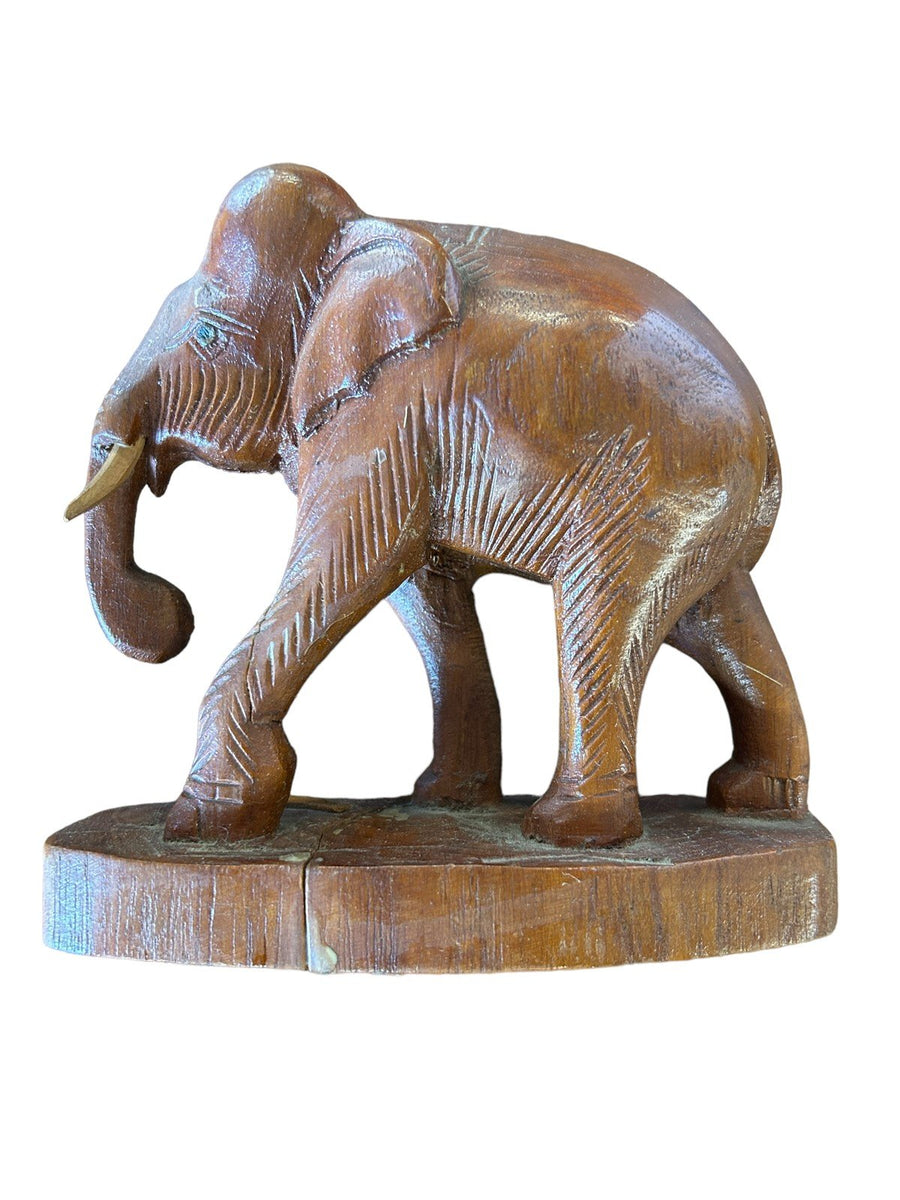 Wood Elephant Family Carved Statues African Baby Mom Dad Figures Decor Home