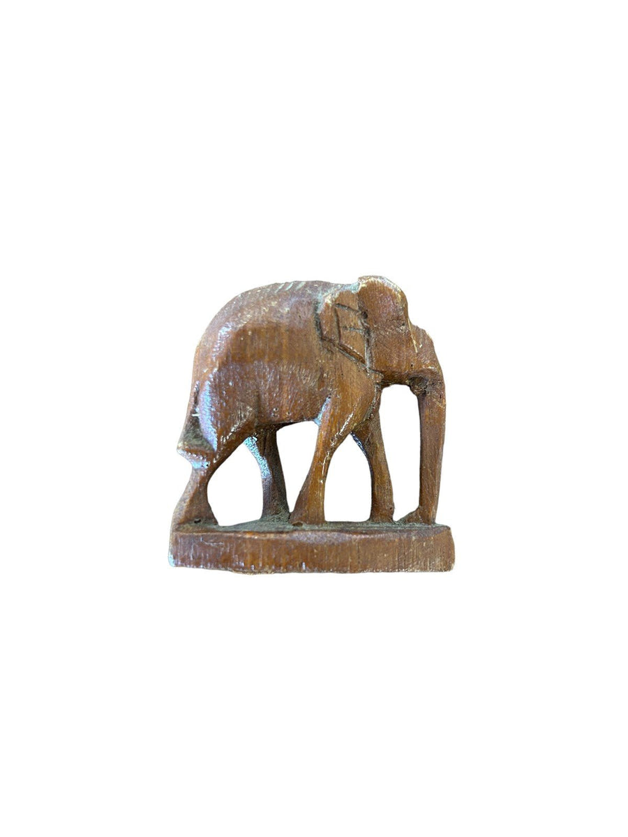 Wood Elephant Family Carved Statues African Baby Mom Dad Figures Decor Home