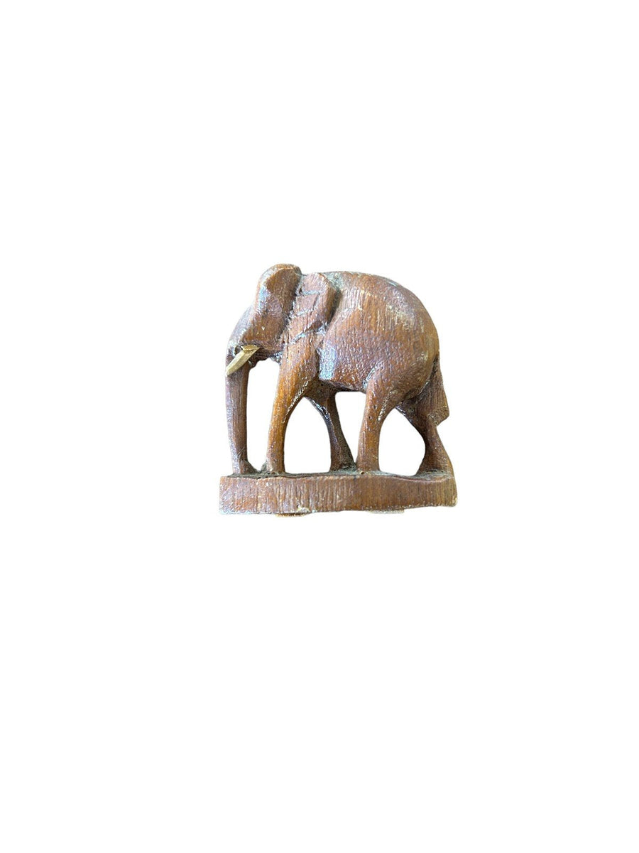 Wood Elephant Family Carved Statues African Baby Mom Dad Figures Decor Home