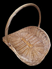 Gathering Basket with Handle Antique Woven Vintage 15.5" High
