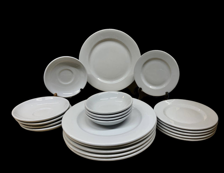 Lamberton Scammel China Platinum Blue Dinner Set 21 Pc