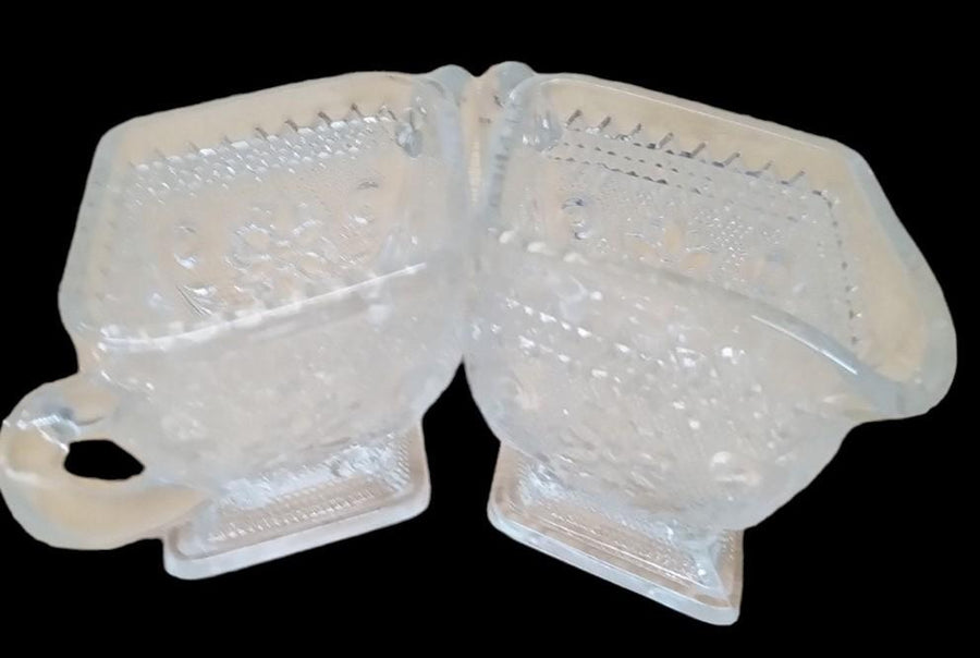 Anchor Hocking Glass Dinner Set Sandwich Clear Style Vintage Collectible