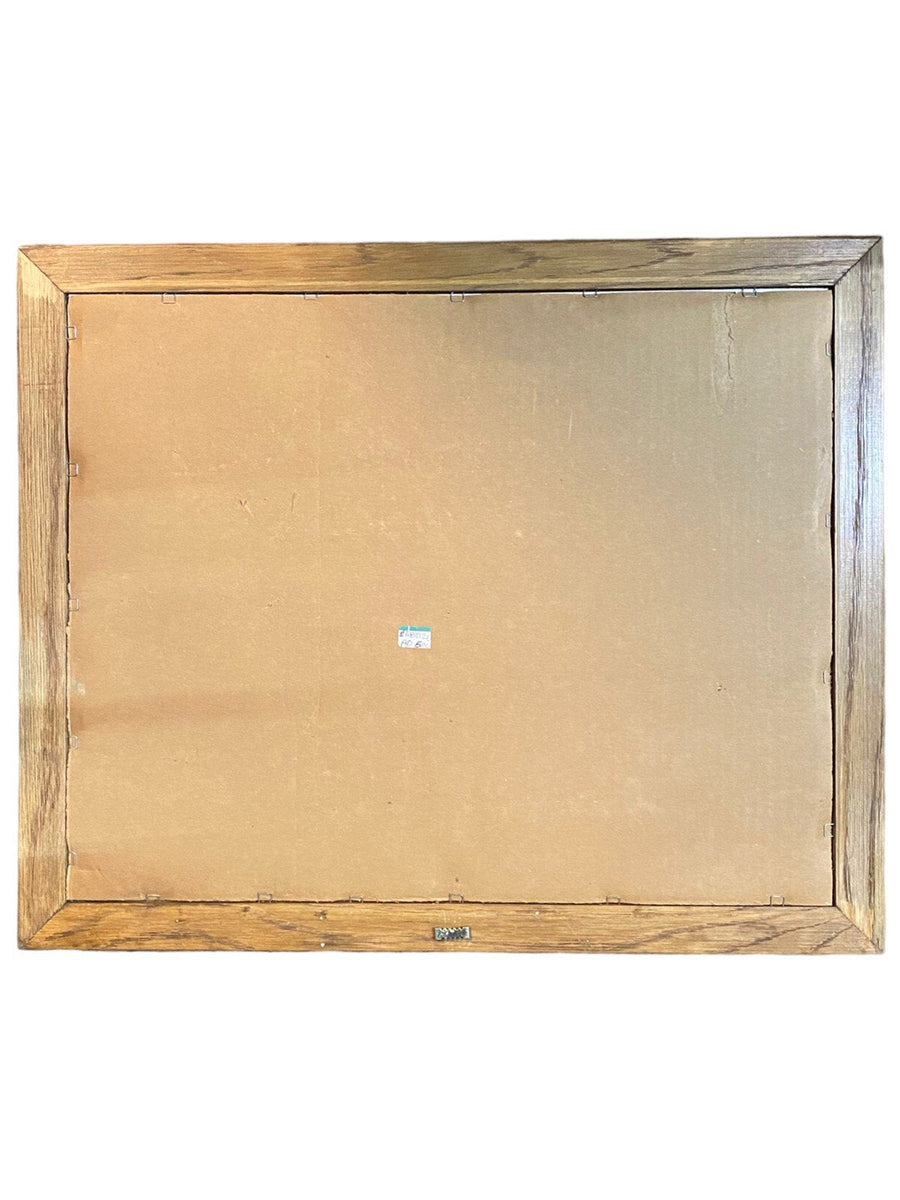 Three Amish Girls walking on Path With Farmhouse in Background Lithograph Framed