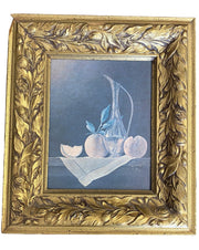 Still Life of Pitcher and Oranges Print Gold Frame