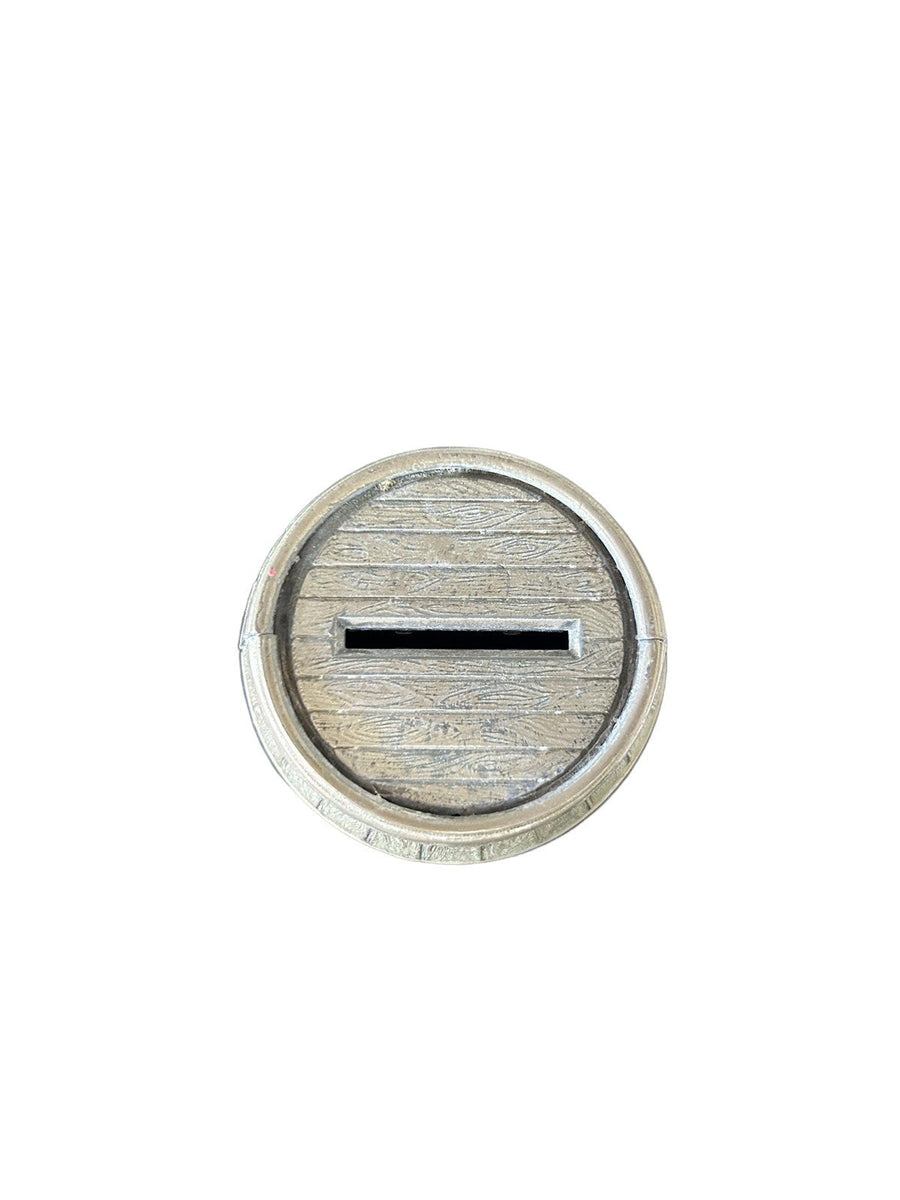 Metropolitan Savings & Loan Company Metal Barrel Piggybank No Key Youngstown OH