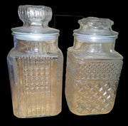 Pair Of Glass Jars Vintage Collectible Decor Kitchen Storage Classy