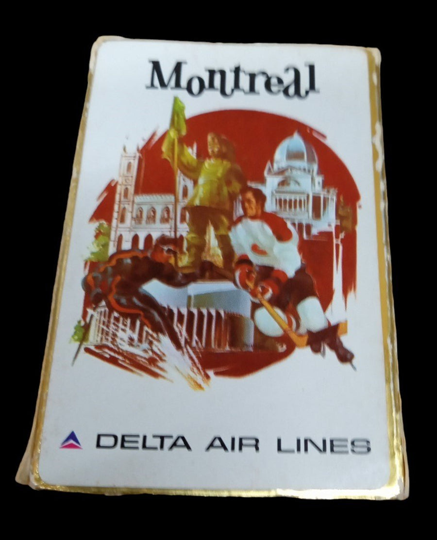 Delta Airlines Montreal Playing Cards Vintage Aviation Collectible 1960s