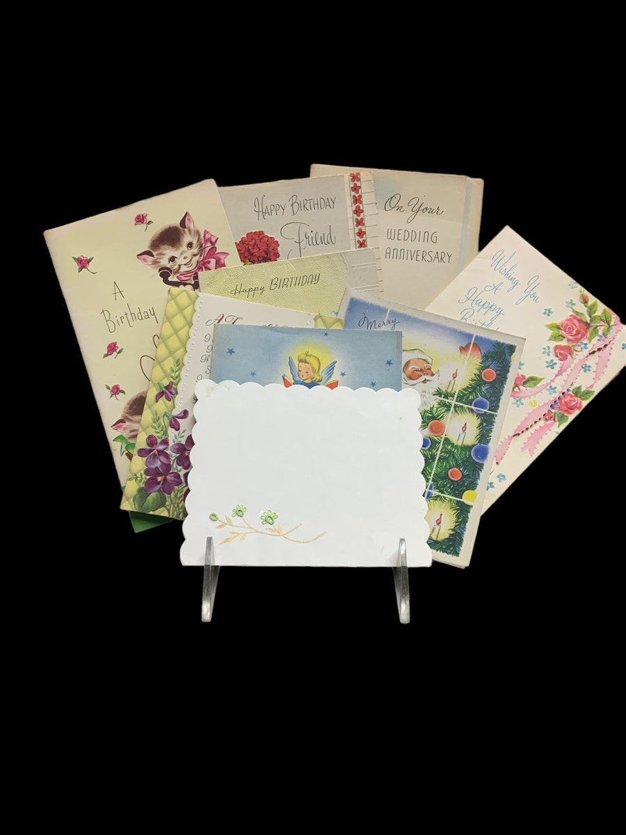 Greeting Cards Vintage Lot of 35 Holiday Birthday Get Well Soon Cute Unused